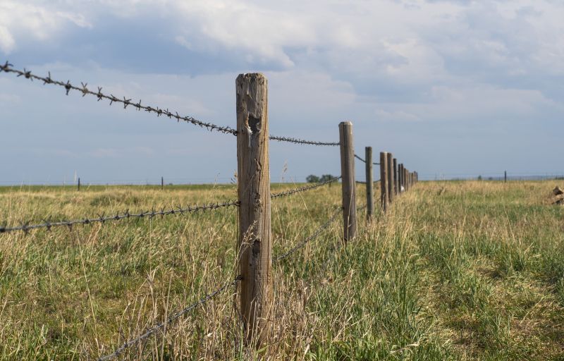Barbed Wire Fence Installation