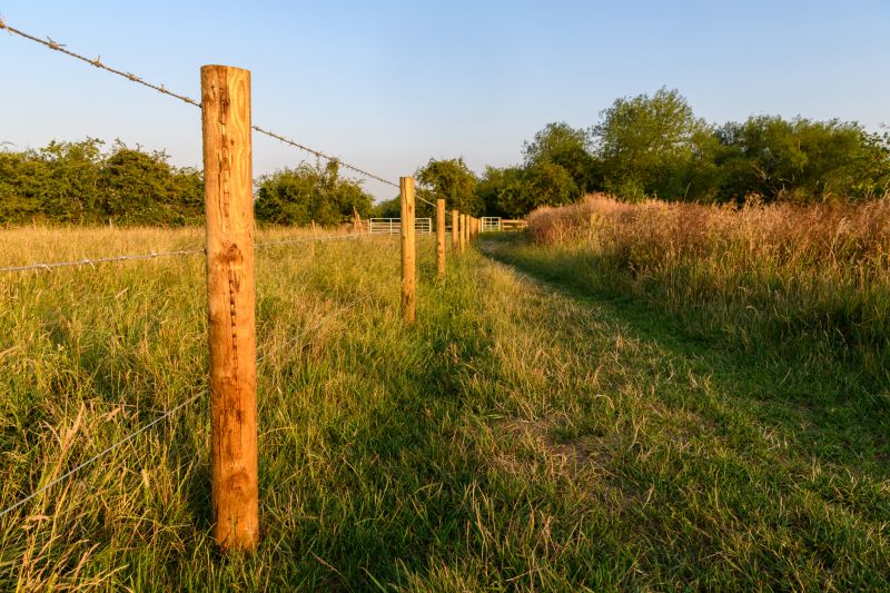 Barbed Wire Fence Installation